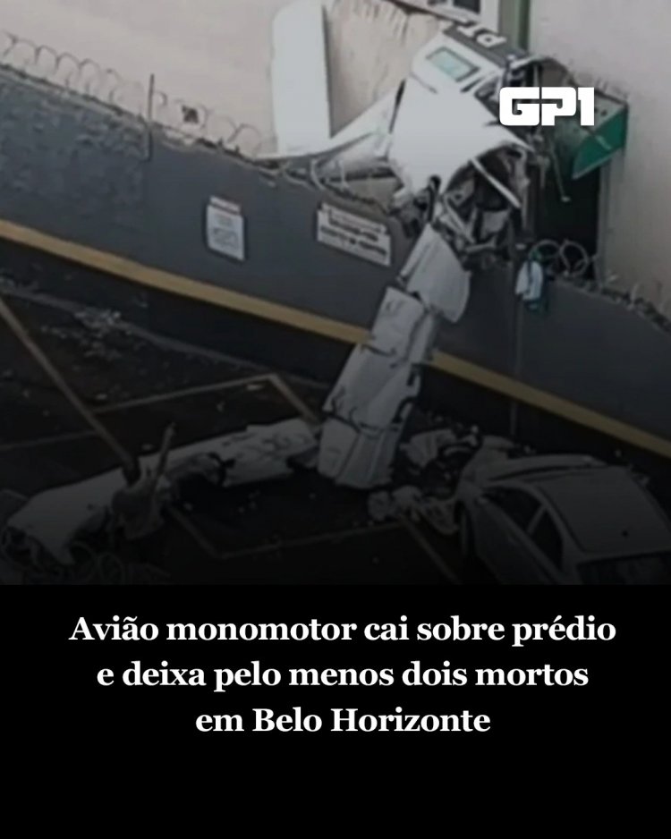 Um avião monomotor caiu sobre um prédio residencial no bairro Silveira, em Belo Horizonte