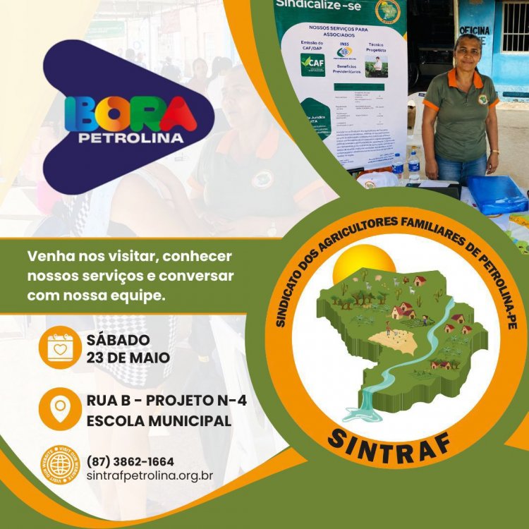 Sintraf-Petrolina participará da 22ª edição do Bora Petrolina com estande de serviços para agricultores familiares