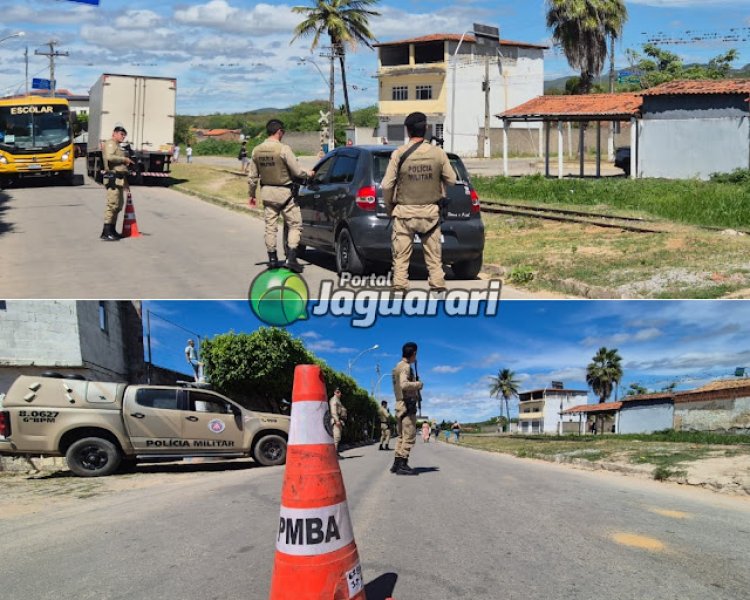 Policiamento é reforçado pela 3ª Companhia da PM durante a Operação Força Total em Jaguarari