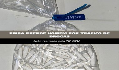 Trafico de drogano bairro Padre Vicente, em Juazeiro-BA, policiais militares do PETO 76 realizaram a abordagem prisão de indevido  m de um indivíduo que apresentou atitude suspeita ao perceber a aproximação da viatura.